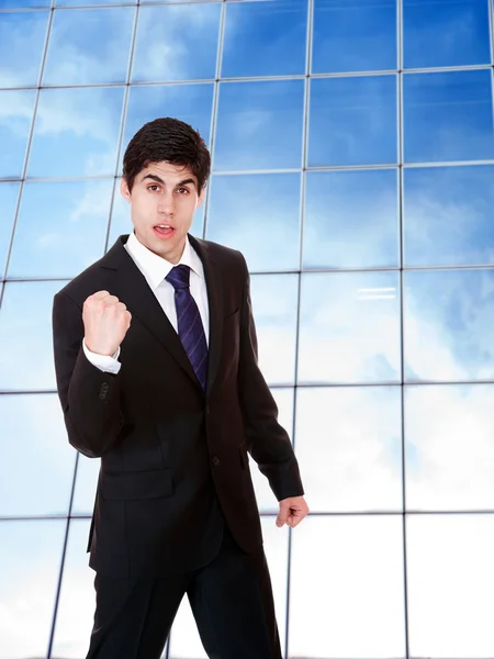 Business man posing  at corporate building — Stock Photo, Image