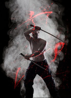 onun katana ile savaşçı