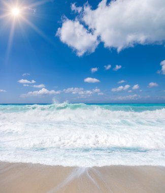lefkada Adası'nın vahşi beach 