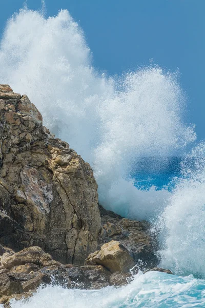 Divoká pláž na ostrově lefkada — Stock fotografie