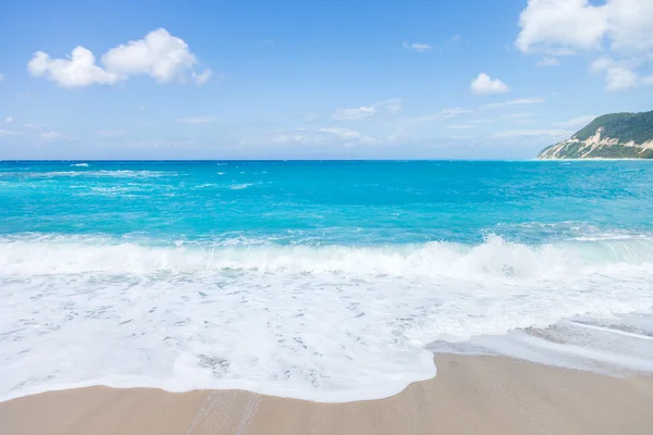 Vilda stranden av ön Lefkas i Grekland — Stockfoto