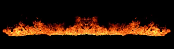 Blazing flames on black background — Stock Photo, Image