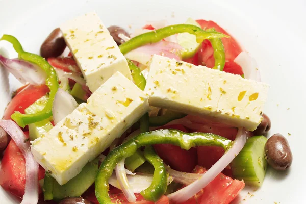 Greek salad, in closeup. — Stock Photo, Image