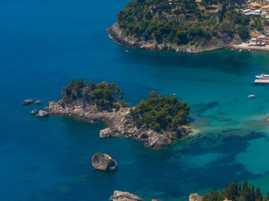 parga, Yunanistan'ın köyüne havadan görünümü