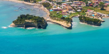 sidari corfu Yunanistan üzerinde havadan görünümü