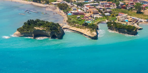 มุมมองทางอากาศที่ Sidari ใน Corfu กรีก — ภาพถ่ายสต็อก