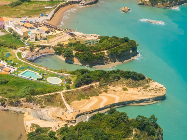 Sidari corfu Yunanistan üzerinde havadan görünümü — Stok fotoğraf