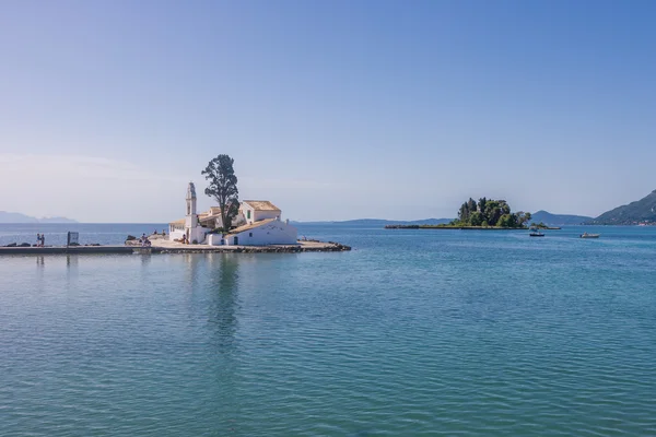 Scene of Vlacherna monastery, Kanoni, Corfu — Stock Photo, Image