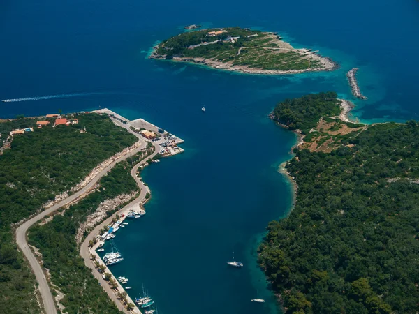 Luchtfoto van Paxos eiland — Stockfoto