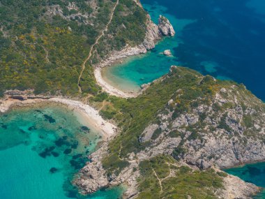 Limni beach paleokastritsa, corfu, Yunanistan v
