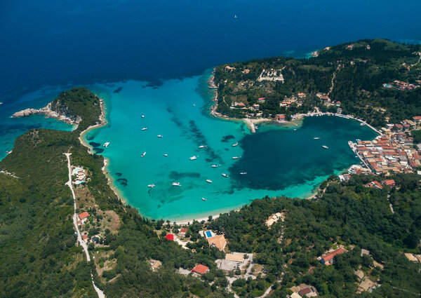 Aerial view of Paxos island