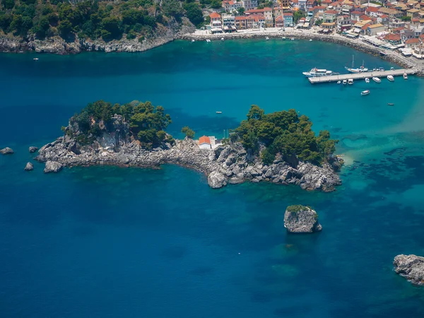 Luchtfoto landschap van parga Griekenland — Stockfoto