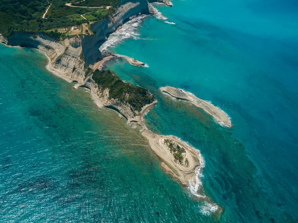 Vista aérea sobre Sidari em Corfu Kerkyra — Fotografia de Stock