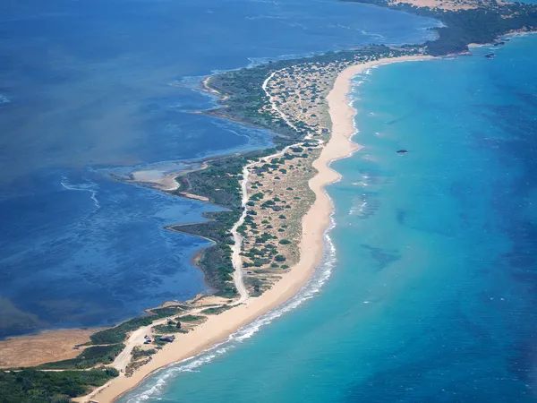 Chalikounas praia de areia em COrfu Grécia — Fotografia de Stock