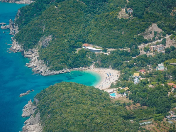 Vista aérea de la isla de Corfú — Foto de Stock
