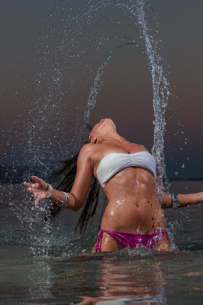 Beautiful woman on the beach.