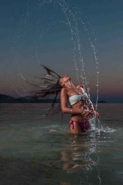 Beautiful woman on the beach.