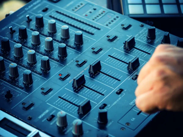 Closeup of dj controller - selective focus — Stock Photo, Image