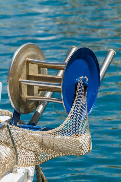 Barca da pesca da vicino nel porto di Meganisi — Foto Stock