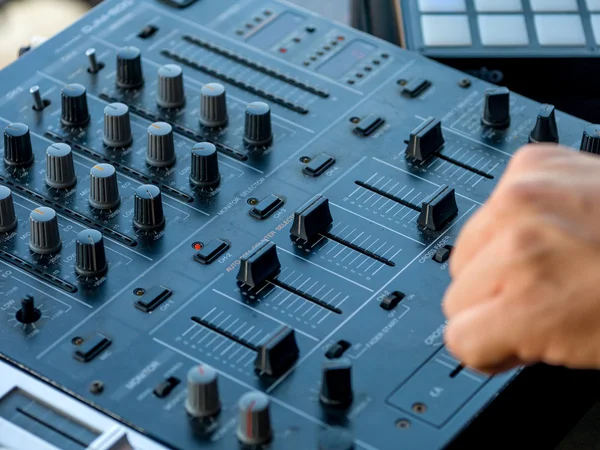 Closeup of dj controller - selective focus — Stock Photo, Image