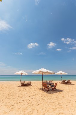 şezlong ve şemsiye özgürlük beach koh phuket hakkında 