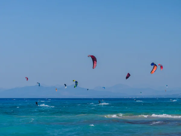 Praia de Ágios Ioannis na ilha Jónica de Lefkas Grécia — Fotografia de Stock