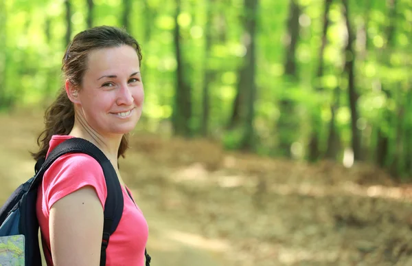 Hiking in forest — Stock Photo, Image