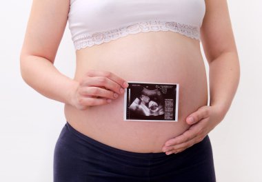 Ultrason fotoğrafçılık ile hamile kadın