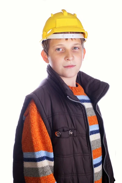 Jong kind dragen helm — Stockfoto