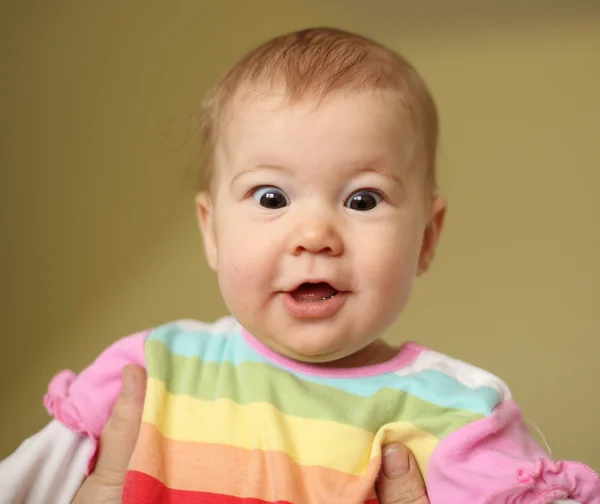 Portrait of astonished young baby — Stock Photo, Image