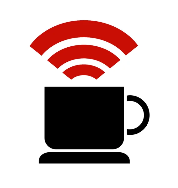 Pictograma de wi-fi gratuito no café — Fotografia de Stock