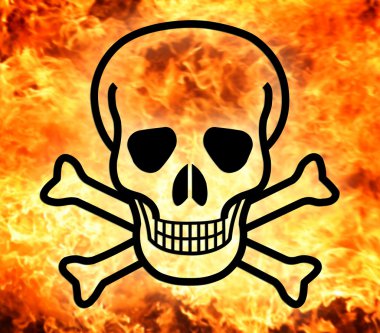 kafatası ve kemiklerin yangın arka plan