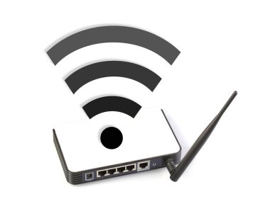 yönlendirici ağ hub'ı ile wifi sembolüwifi 기호 라우터 네트워크 허브
