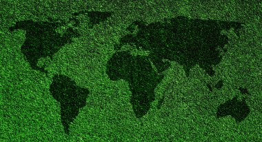 Dünya Haritası üzerinde çim