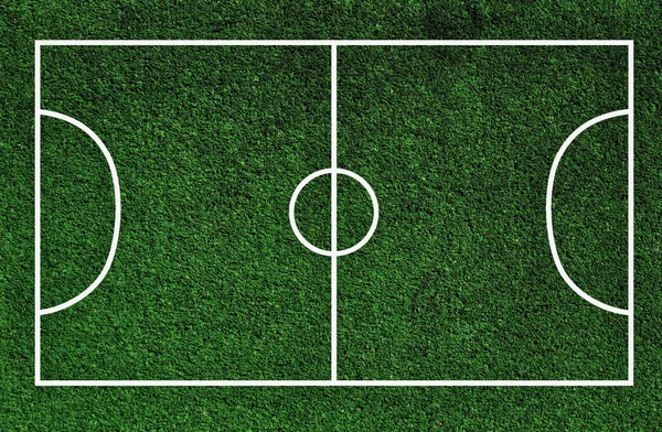 Campo de futebol verde com linhas — Fotografia de Stock