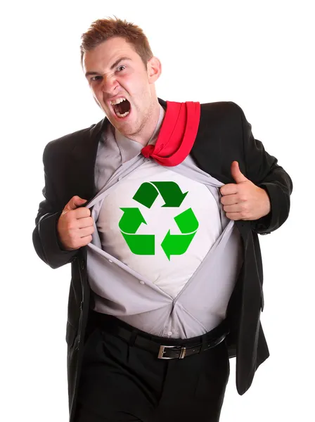 Recykling facet — Zdjęcie stockowe