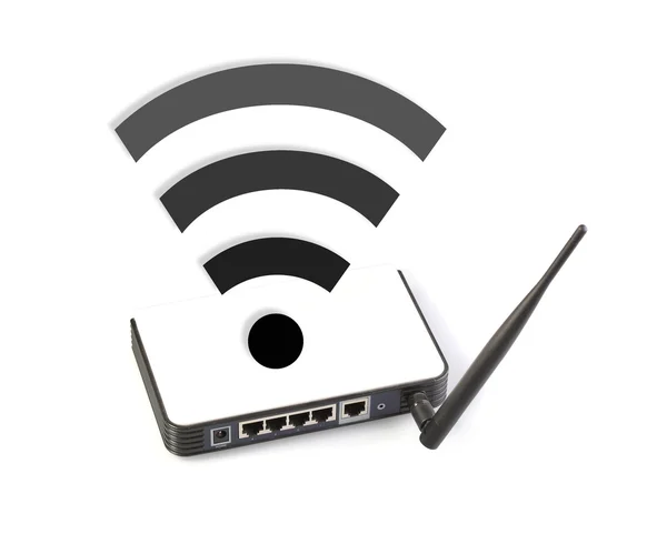 Hub di rete Router con simbolo wifi — Foto Stock