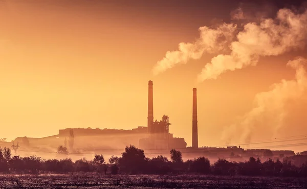 Power Station Smoking Chimney — Stock Photo, Image