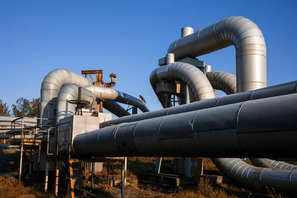 Hot Steam Pipeline Tube Junction — Stock Photo, Image