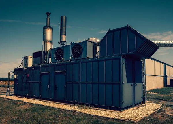 Moderner Gasmotor Energieerzeuger Freien — Stockfoto