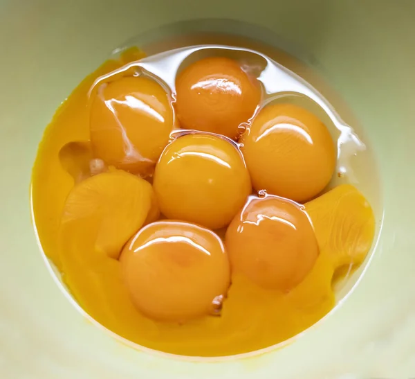 Many Yellow Egg Yolk Bowl — Stock Photo, Image