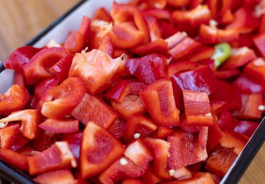 Hep kırmızı biberli biber.