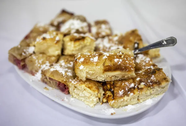 Heap Delicoius Strudel Stuffed Apfel Cottage Cheese — Stock fotografie