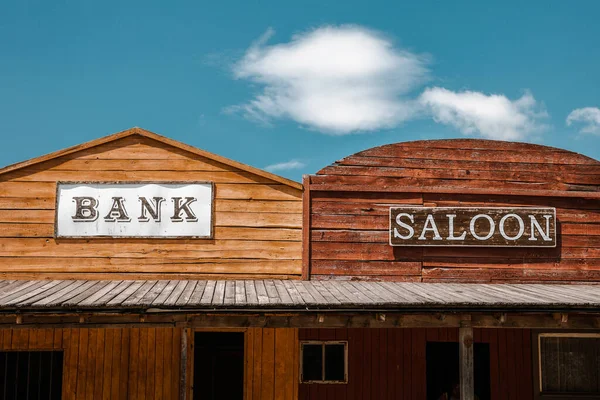 Bank Saloon Facade Wild Western City Εικόνα Αρχείου