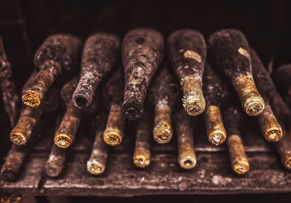 Stack Wine Bottles Cellar — Stock Photo, Image