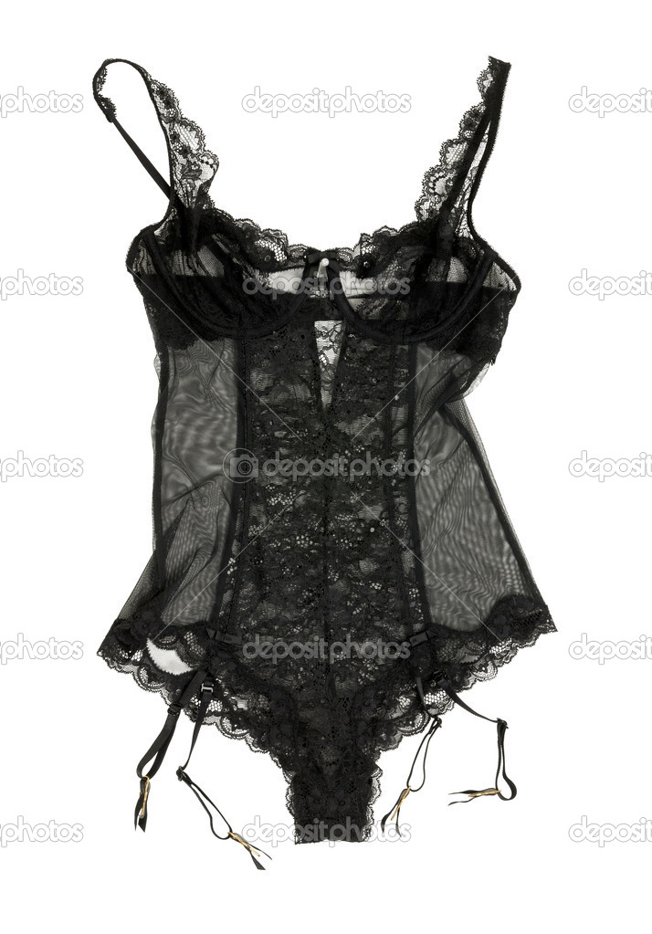 Sexy black lace lingerie body