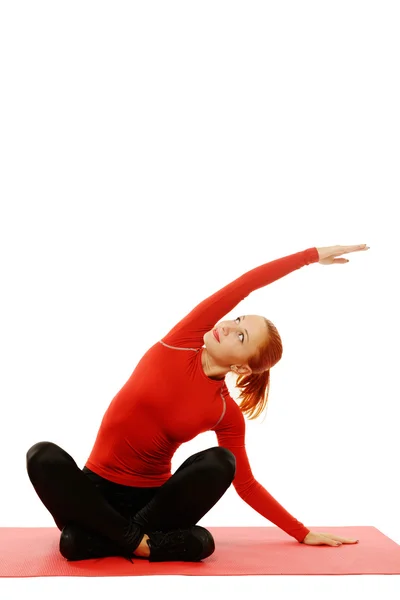 Yoga praktijk. vrouw doen asana — Stockfoto