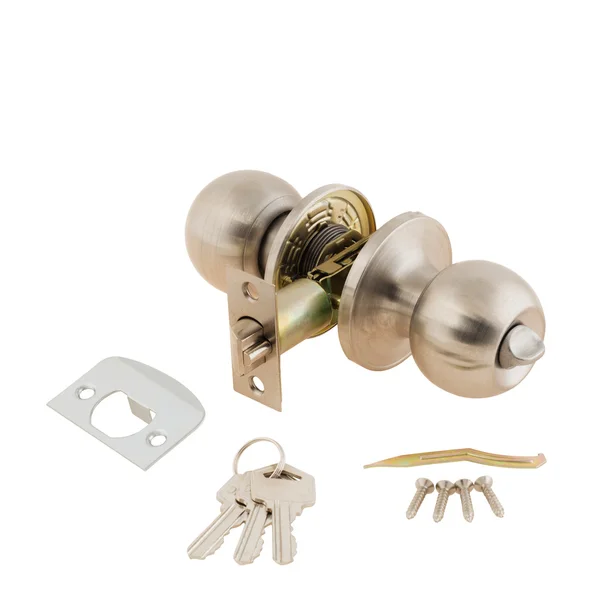 Door Knob assembly on White Background — Stock Photo, Image