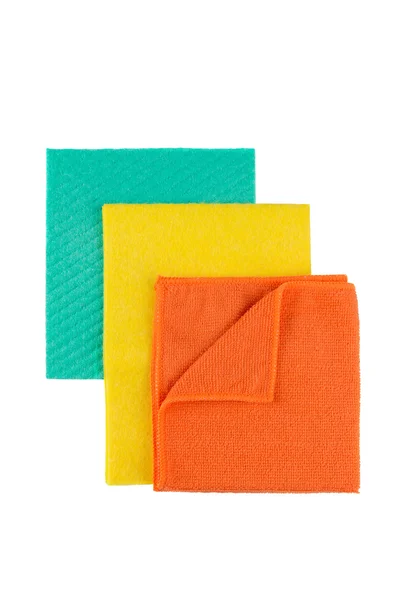 Set of Microfiber cleaning towel over white — Stock Photo, Image