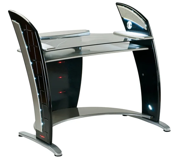 Moderner Computertisch oder Arbeitsplatz — Stockfoto